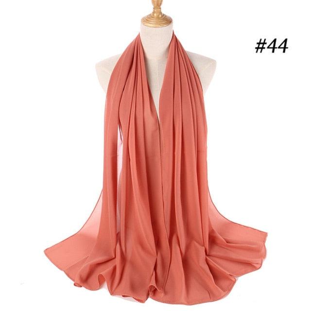 Winter Fashion Long Solid Color Soft Muslim Bubble Chiffon Hijab Scarf Shawls Hijab Elegant Scarf Wrap Lightweight Islamic Head Wear Escharpe Shawls Headband Wraps Lightweight Head Scarves Ladies Hijabs For Women