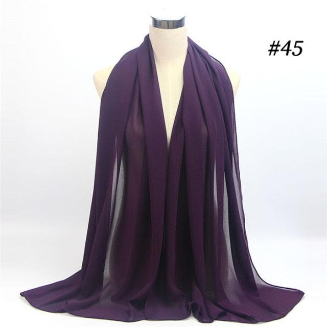 Winter Fashion Long Solid Color Soft Muslim Bubble Chiffon Hijab Scarf Shawls Hijab Elegant Scarf Wrap Lightweight Islamic Head Wear Escharpe Shawls Headband Wraps Lightweight Head Scarves Ladies Hijabs For Women