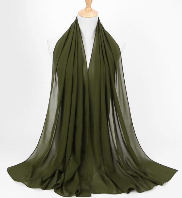 Winter Fashion Long Solid Color Soft Muslim Bubble Chiffon Hijab Scarf Shawls Hijab Elegant Scarf Wrap Lightweight Islamic Head Wear Escharpe Shawls Headband Wraps Lightweight Head Scarves Ladies Hijabs For Women