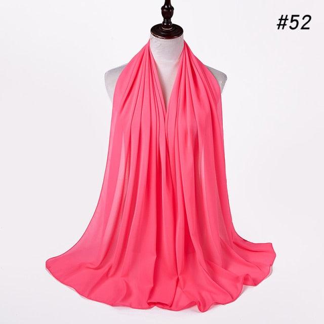 Winter Fashion Long Solid Color Soft Muslim Bubble Chiffon Hijab Scarf Shawls Hijab Elegant Scarf Wrap Lightweight Islamic Head Wear Escharpe Shawls Headband Wraps Lightweight Head Scarves Ladies Hijabs For Women