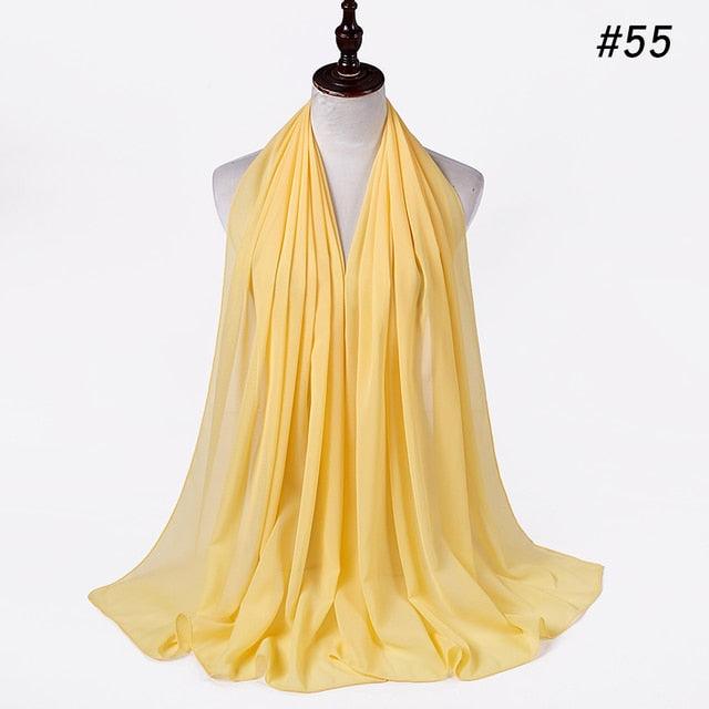 Winter Fashion Long Solid Color Soft Muslim Bubble Chiffon Hijab Scarf Shawls Hijab Elegant Scarf Wrap Lightweight Islamic Head Wear Escharpe Shawls Headband Wraps Lightweight Head Scarves Ladies Hijabs For Women