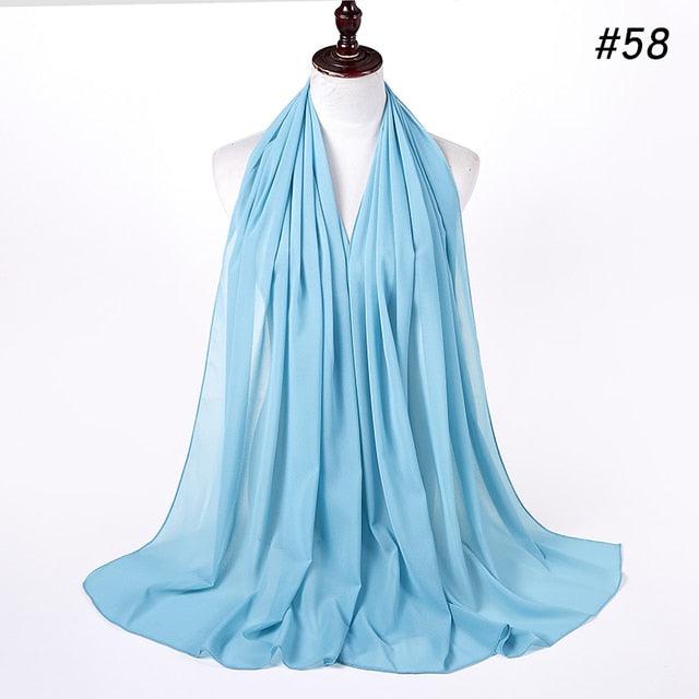 Winter Fashion Long Solid Color Soft Muslim Bubble Chiffon Hijab Scarf Shawls Hijab Elegant Scarf Wrap Lightweight Islamic Head Wear Escharpe Shawls Headband Wraps Lightweight Head Scarves Ladies Hijabs For Women
