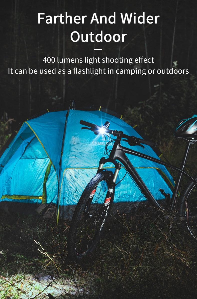 Bike Front Light Rainproof USB Rechargeable Bicycle Light Cycling Headlight LED Flashlight Bike USB Rechargeable Bicycle Light Bicycle Front Headlight LED Bike Headlight Lamp 2000mAh