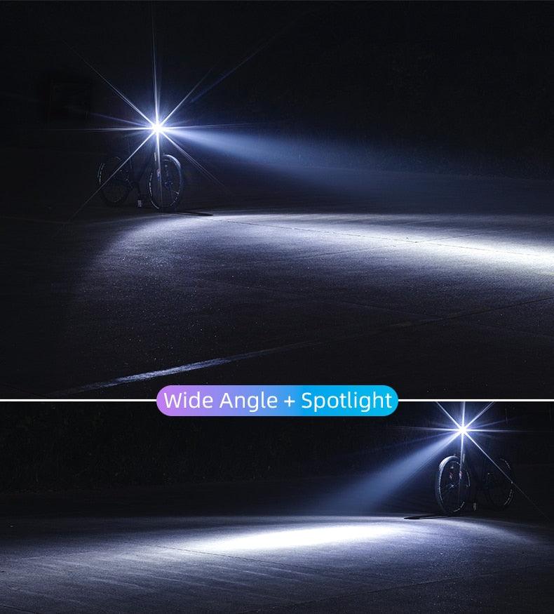 Bike Front Light Rainproof USB Rechargeable Bicycle Light Cycling Headlight LED Flashlight Bike USB Rechargeable Bicycle Light Bicycle Front Headlight LED Bike Headlight Lamp 2000mAh