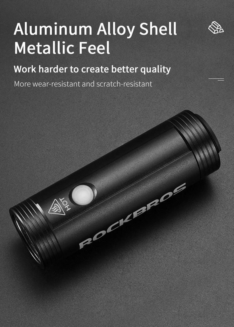 Bike Front Light Rainproof USB Rechargeable Bicycle Light Cycling Headlight LED Flashlight Bike USB Rechargeable Bicycle Light Bicycle Front Headlight LED Bike Headlight Lamp 2000mAh