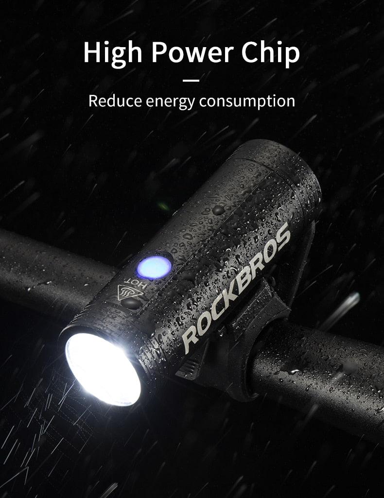 Bike Front Light Rainproof USB Rechargeable Bicycle Light Cycling Headlight LED Flashlight Bike USB Rechargeable Bicycle Light Bicycle Front Headlight LED Bike Headlight Lamp 2000mAh