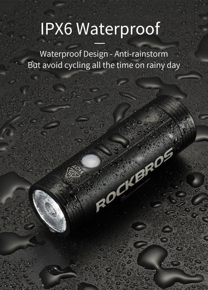 Bike Front Light Rainproof USB Rechargeable Bicycle Light Cycling Headlight LED Flashlight Bike USB Rechargeable Bicycle Light Bicycle Front Headlight LED Bike Headlight Lamp 2000mAh