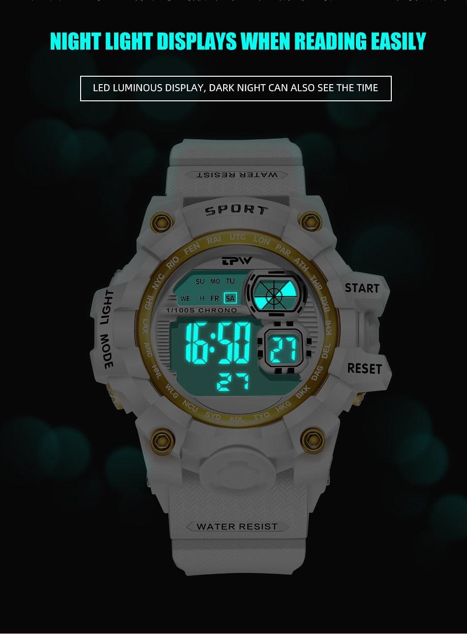 Digital Watches For Women School Girl Student Transparent Color Water Resistent Silicone Strap Stopwatch Alarm Countdown Dual Time Ultra Super Wide-Angle Display Digital Wrist Watches For Men Women