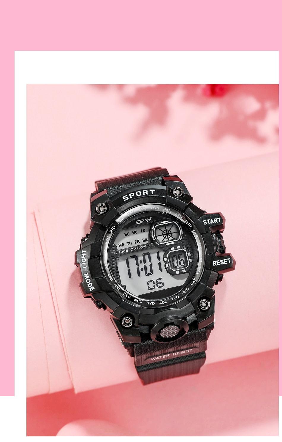 Digital Watches For Women School Girl Student Transparent Color Water Resistent Silicone Strap Stopwatch Alarm Countdown Dual Time Ultra Super Wide-Angle Display Digital Wrist Watches For Men Women
