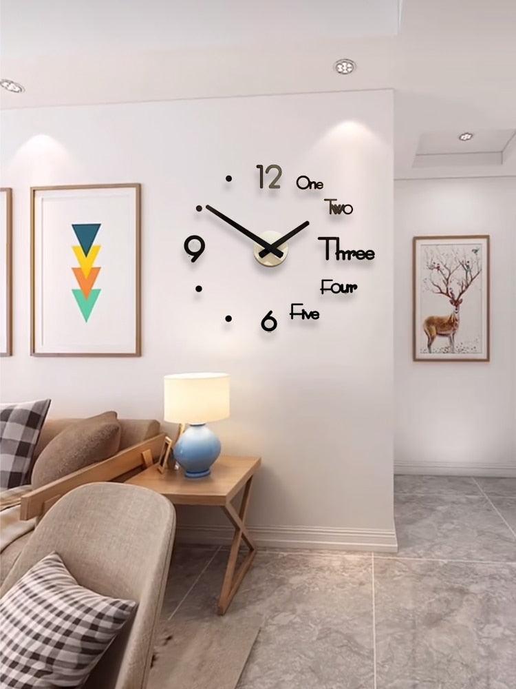 2021 Fashion 3D Big Size Wall Clock Mirror Sticker Large 3D Frameless Wall Clock Stickers Wall Decoration for Living Room Bedroom Office Brief Living Decor Room Wall Clock Modern Design Silent Acrylic