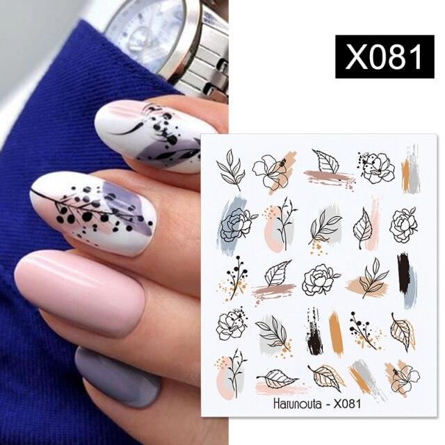 Embossed Nails Sticker 3D Flower Leaves Slider Water Transfer Nail Decals for Nail Art Transfer Sticker 3D Wave Design Decoration for Women Girls Art Stickers Decal Decoration Metallic Curve Strip Line Nail Decor