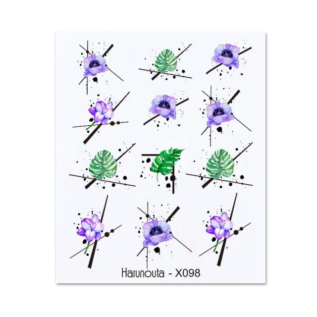 Embossed Nails Sticker 3D Flower Leaves Slider Water Transfer Nail Decals for Nail Art Transfer Sticker 3D Wave Design Decoration for Women Girls Art Stickers Decal Decoration Metallic Curve Strip Line Nail Decor