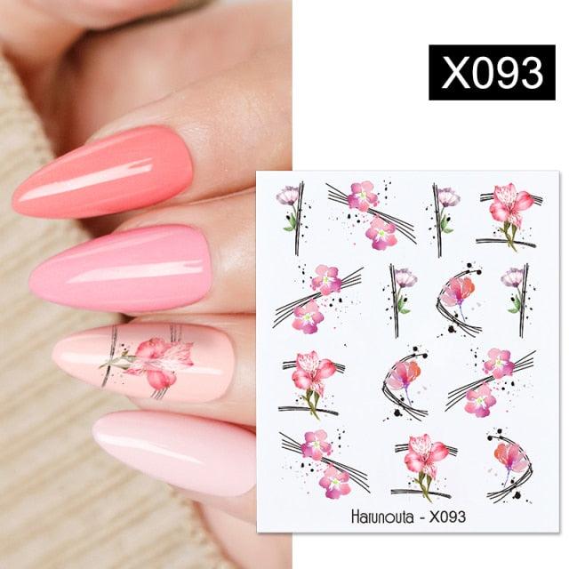 Embossed Nails Sticker 3D Flower Leaves Slider Water Transfer Nail Decals for Nail Art Transfer Sticker 3D Wave Design Decoration for Women Girls Art Stickers Decal Decoration Metallic Curve Strip Line Nail Decor