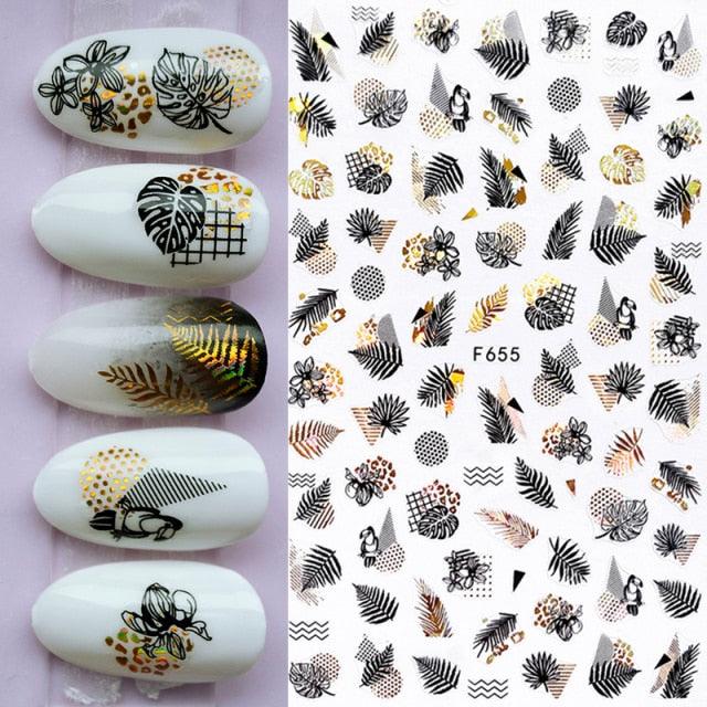 Summer Tropical Beach Coconut Tree Slippers 3D Nail Sticker Leaves Shell Transfer Decals Slider Decoration Manicures Tip Water Transfer Nail Decals Sticker For Pretty Girl Self-Adhesive Nail Decals Designer Nail Stickers for Acrylic