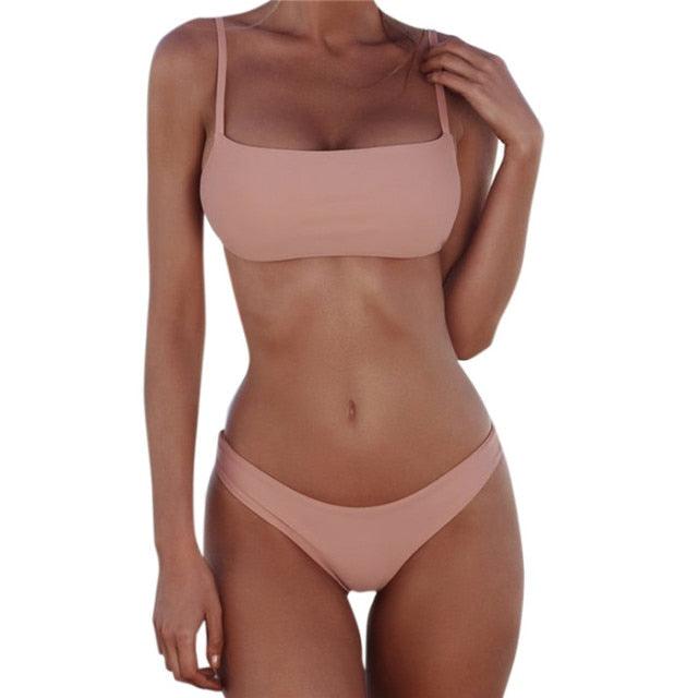 Push Up Bikini Set Swimsuits High Waist Swimwear Women Ribbed Bathing Suits Brazilian Bikinis Swimsuit for Women Bottom Triangle Bikinis Top Bathing Suit