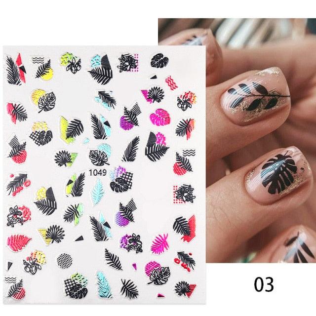 Summer Tropical Beach Coconut Tree Slippers 3D Nail Sticker Leaves Shell Transfer Decals Slider Decoration Manicures Tip Water Transfer Nail Decals Sticker For Pretty Girl Self-Adhesive Nail Decals Designer Nail Stickers for Acrylic