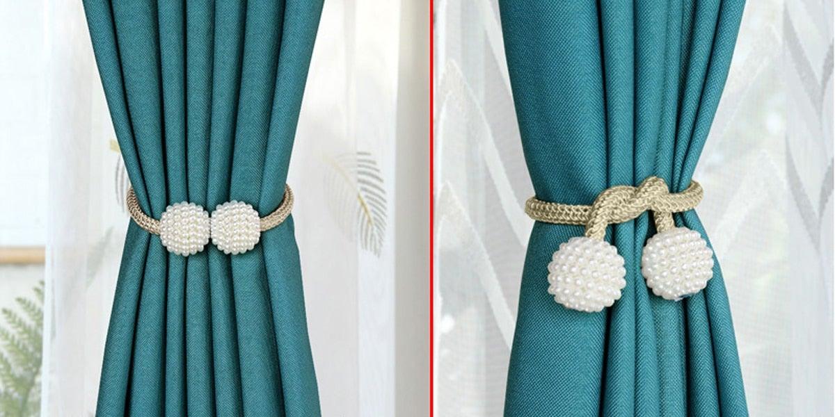 Pearl Magnetic Curtain Clip Curtain Holder Tieback Buckle Clips Hanging Ball Buckle Tie Back Curtain Accessories Home Decor Decorative Curtain Holdbacks Crystal Tie Backs For Curtains Curtain Holders For Window Draperies