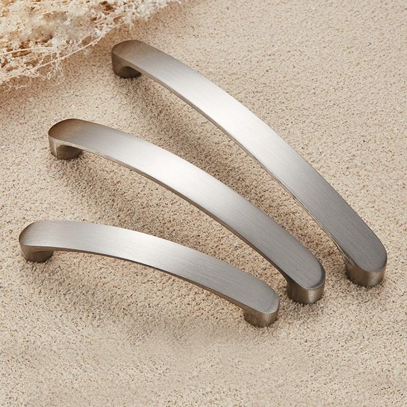 Cabinet Handles Kitchen Door Handles Drawer Knobs Aluminum Alloy Wardrobe Door Handles Brushed Modern Style Hardware Stainless Steel Kitchen Cabinet Pulls For Kitchen Cabinet Drawer Door Cupboard Decorative Modern Hardware For Cabinet