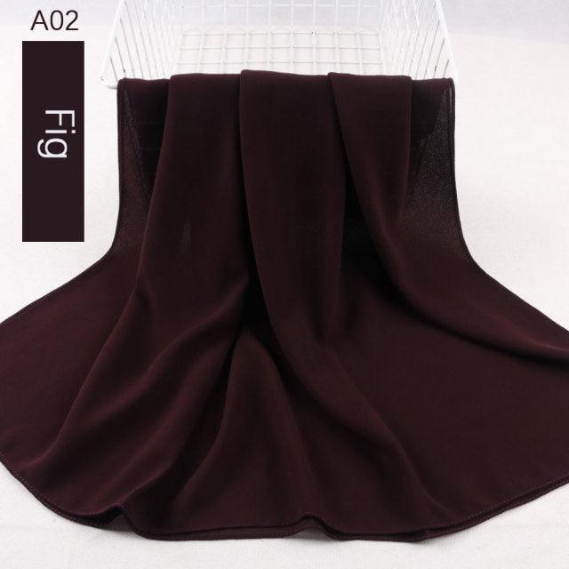 Fashion Soft Long Plain High Quality Premium Heavy Lightweight Elegant Chiffon Hijab Scarf Scarves Hijabs Lightweight Islamic Head Wear Escharpe Shawls Long Shawls For Women