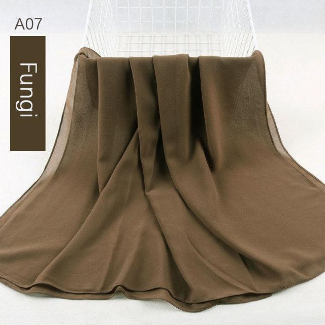 Fashion Soft Long Plain High Quality Premium Heavy Lightweight Elegant Chiffon Hijab Scarf Scarves Hijabs Lightweight Islamic Head Wear Escharpe Shawls Long Shawls For Women