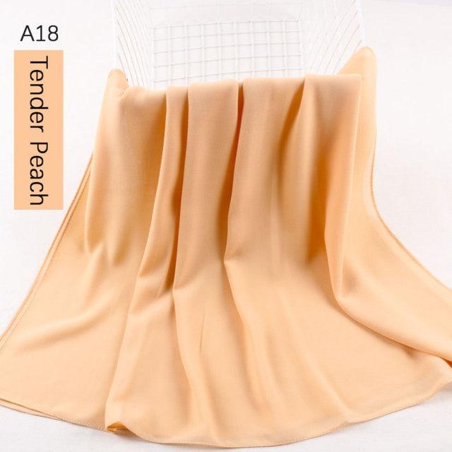 Fashion Soft Long Plain High Quality Premium Heavy Lightweight Elegant Chiffon Hijab Scarf Scarves Hijabs Lightweight Islamic Head Wear Escharpe Shawls Long Shawls For Women