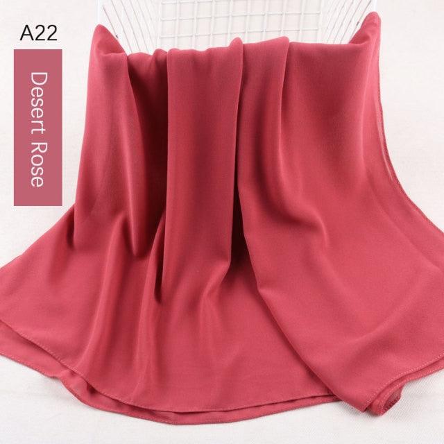 Fashion Soft Long Plain High Quality Premium Heavy Lightweight Elegant Chiffon Hijab Scarf Scarves Hijabs Lightweight Islamic Head Wear Escharpe Shawls Long Shawls For Women