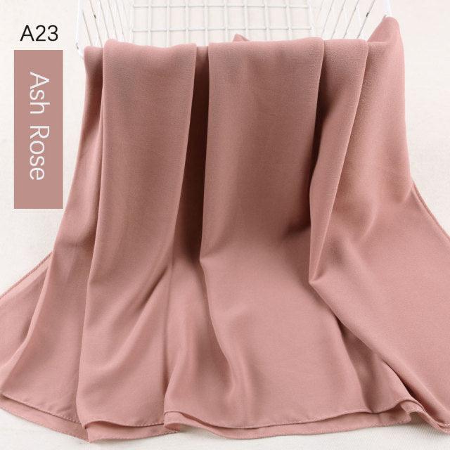 Fashion Soft Long Plain High Quality Premium Heavy Lightweight Elegant Chiffon Hijab Scarf Scarves Hijabs Lightweight Islamic Head Wear Escharpe Shawls Long Shawls For Women
