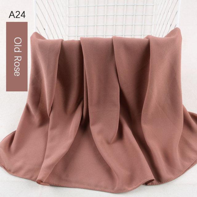 Fashion Soft Long Plain High Quality Premium Heavy Lightweight Elegant Chiffon Hijab Scarf Scarves Hijabs Lightweight Islamic Head Wear Escharpe Shawls Long Shawls For Women