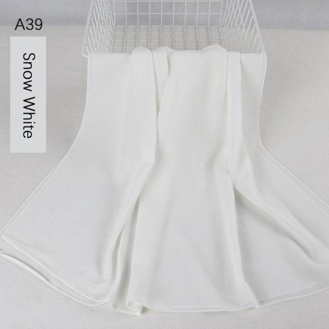 Fashion Soft Long Plain High Quality Premium Heavy Lightweight Elegant Chiffon Hijab Scarf Scarves Hijabs Lightweight Islamic Head Wear Escharpe Shawls Long Shawls For Women