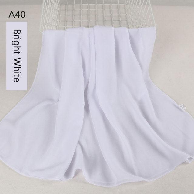Fashion Soft Long Plain High Quality Premium Heavy Lightweight Elegant Chiffon Hijab Scarf Scarves Hijabs Lightweight Islamic Head Wear Escharpe Shawls Long Shawls For Women