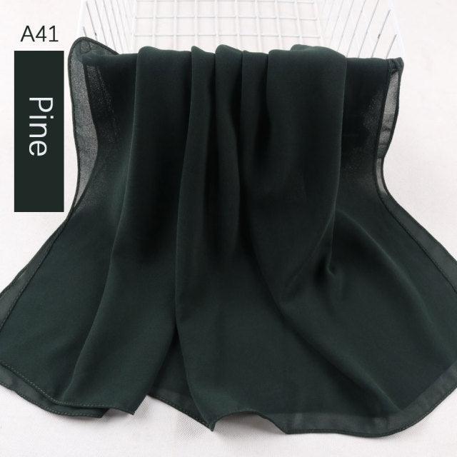 Fashion Soft Long Plain High Quality Premium Heavy Lightweight Elegant Chiffon Hijab Scarf Scarves Hijabs Lightweight Islamic Head Wear Escharpe Shawls Long Shawls For Women