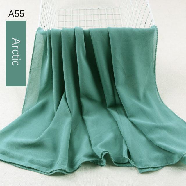 Fashion Soft Long Plain High Quality Premium Heavy Lightweight Elegant Chiffon Hijab Scarf Scarves Hijabs Lightweight Islamic Head Wear Escharpe Shawls Long Shawls For Women