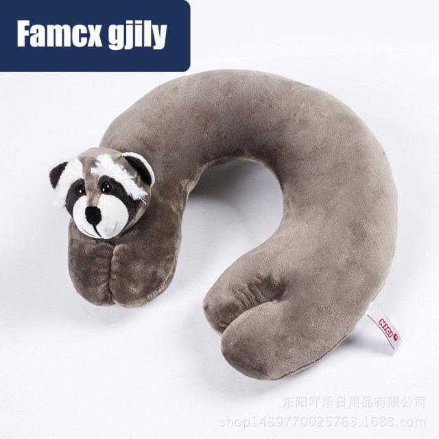 Cute Cartoon Animal U-shaped Memory Travel Pillow Neck Support Headrest Office Car Airplane Sleep Soft Travel Neck Pillow Animal for Neck & Head Support Cute Wild Life Stuffed Pillow Accessory for Naps Novelty Stuffed Animal For Adults And Children