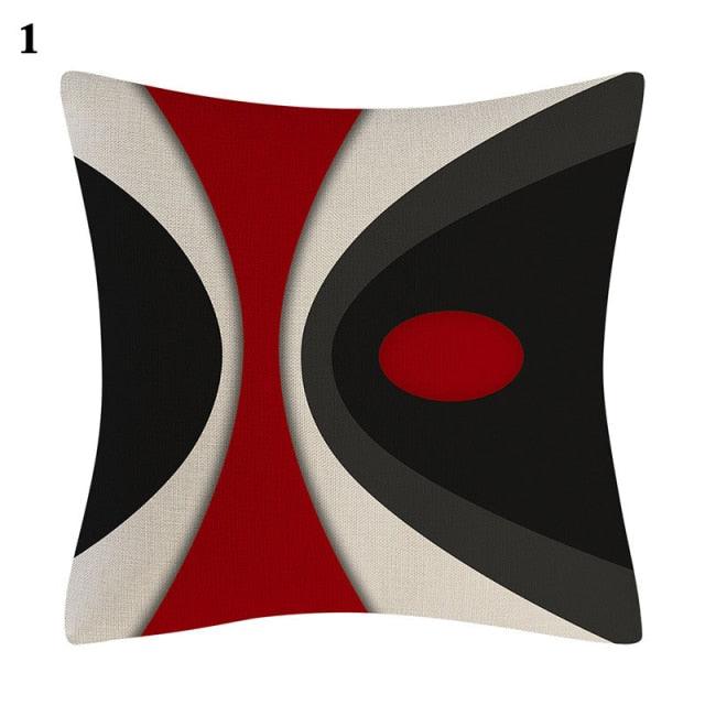 Red Abstract Cushion Cover Geometric Pillow Cases Sofa Decorative Modern Abstract Painting Pillow Case Beautiful Cushion Covers Fashion Pillowcase Pillow Cover