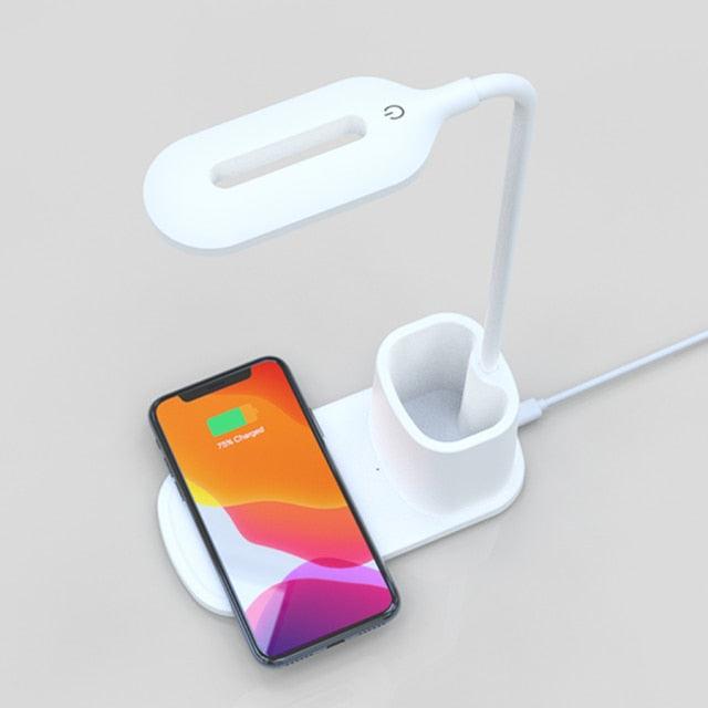 Touch Dimmable LED Desk Lamp 10W Wireless Charging/USB Charging Table Light for Children Kids Reading Study Bedside Bedroom Decorative Table Lamp Cute Study Lamps for Bedroom Décor