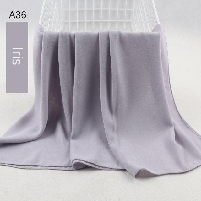 Fashion Soft Long Plain High Quality Premium Heavy Lightweight Elegant Chiffon Hijab Scarf Scarves Hijabs Lightweight Islamic Head Wear Escharpe Shawls Long Shawls For Women