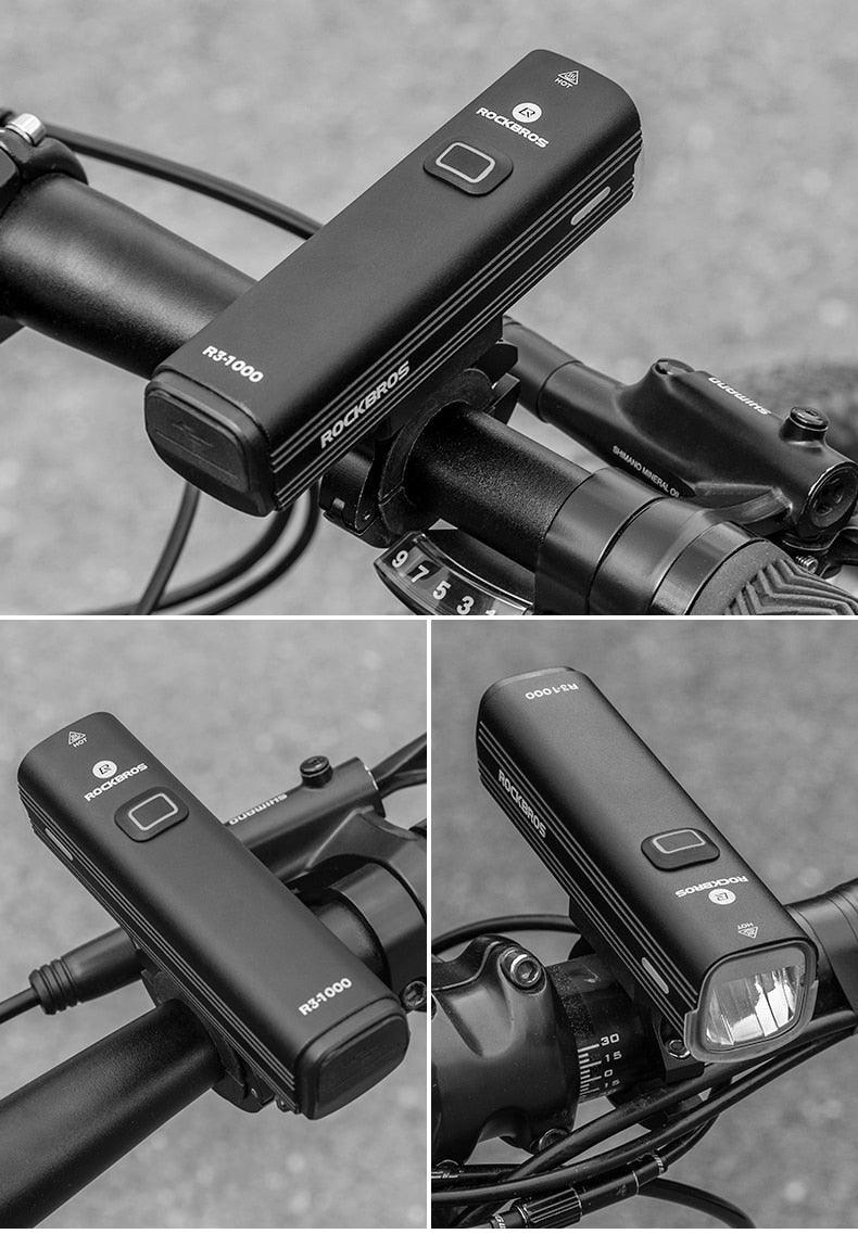 Bike Light Front Lamp USB Rechargeable LED 4800mAh Bicycle Light Waterproof Bicycle Light Set USB Rechargeable Super Bright Bike Headlight For Night Riding Bracket 1000LM