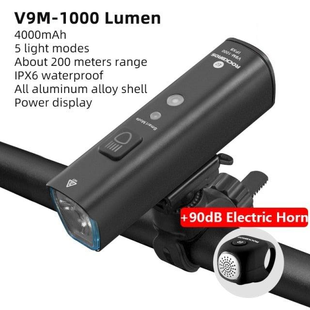Bike Light Front Lamp USB Rechargeable LED 4800mAh Bicycle Light Waterproof Bicycle Light Set USB Rechargeable Super Bright Bike Headlight For Night Riding Bracket 1000LM