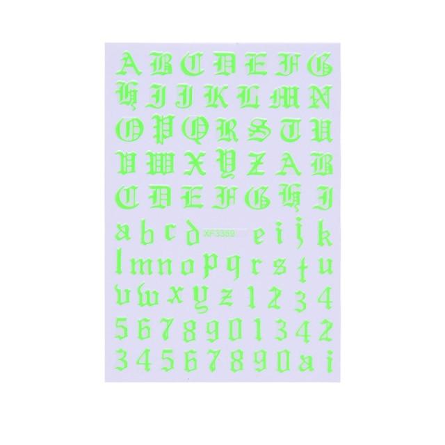 New Super Thin Self-Adhesive Letter 3d Nail Decal Stickers Manicure Nail Art Decoration Accessories Holographic Old English Character Nail Self-Adhesive Sticker English Font Design Manicure Design Water Sliders Decorations Accessories