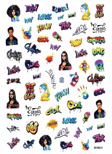 New Super Thin Self-Adhesive Letter 3d Nail Decal Stickers Manicure Nail Art Decoration Accessories Holographic Old English Character Nail Self-Adhesive Sticker English Font Design Manicure Design Water Sliders Decorations Accessories