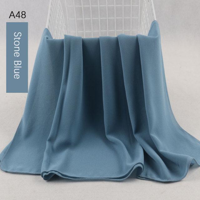 Fashion Soft Long Plain High Quality Premium Heavy Lightweight Elegant Chiffon Hijab Scarf Scarves Hijabs Lightweight Islamic Head Wear Escharpe Shawls Long Shawls For Women