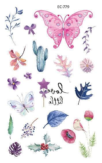 1 Pc Butterfly 3D Temporary Tattoo 52 Style Waterproof Butterfly Tattoos Stickers Temporary Colorful Design For Womens