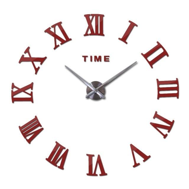 Wall Clock Promotion New Home Decor Large Roman Mirror 3D Wall Clock Mirror Surface Decorative Clock Large Wall Sticker Clock for Living Room Bedroom Office Home Decorations Fashion Modern Quartz Clocks Living Room Sticker Watch