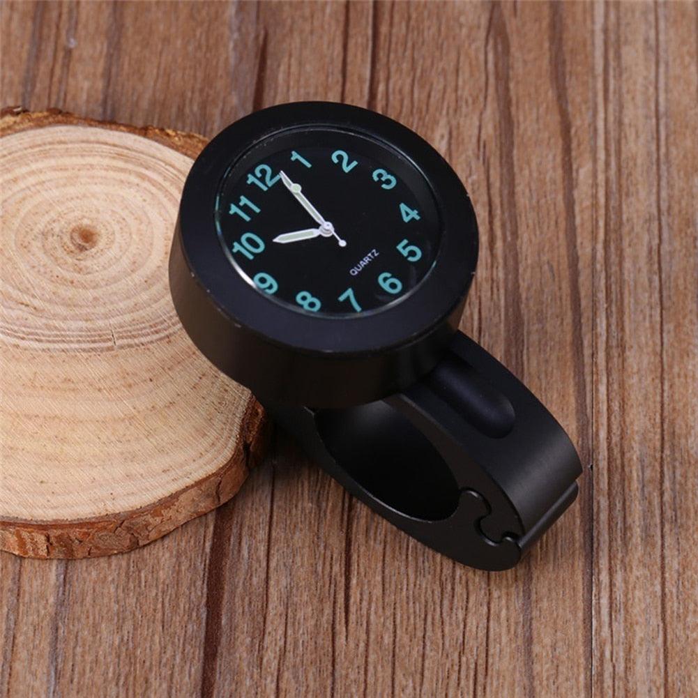Universal Waterproof Motorbike Clock Night Light Motorcycle Handlebar Mount Clock Watch Dial Bike Handlebar Clock Watch Motorcycle Handlebar Mount Watch Clock Set with Anti-Skid Pad Wrench Universal Waterproof Black