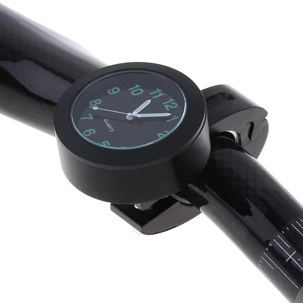 Universal Waterproof Motorbike Clock Night Light Motorcycle Handlebar Mount Clock Watch Dial Bike Handlebar Clock Watch Motorcycle Handlebar Mount Watch Clock Set with Anti-Skid Pad Wrench Universal Waterproof Black