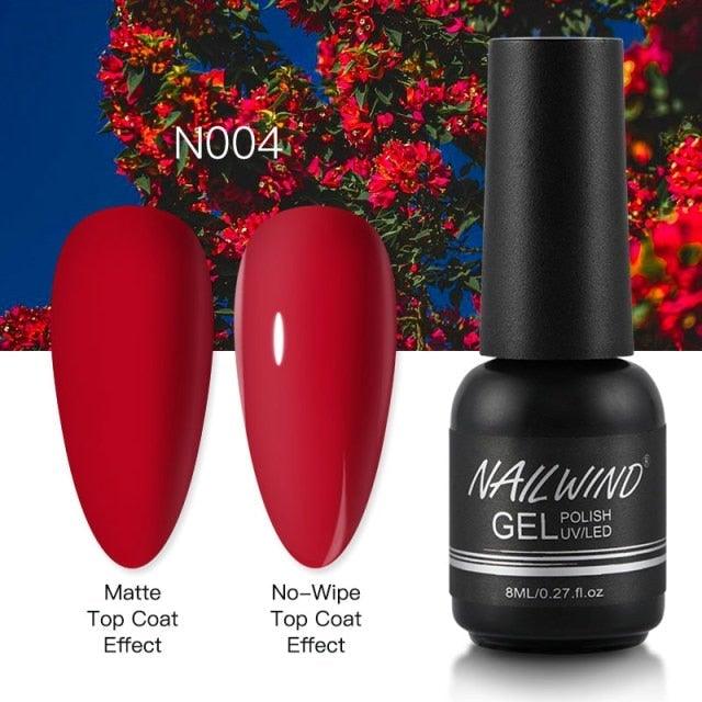 NEW TREND Modern fashion Red Gel Nail Polish For Nails Permanent UV LED 8ml Matte Glossy High Quality Fashion Design For Women and Ladies
