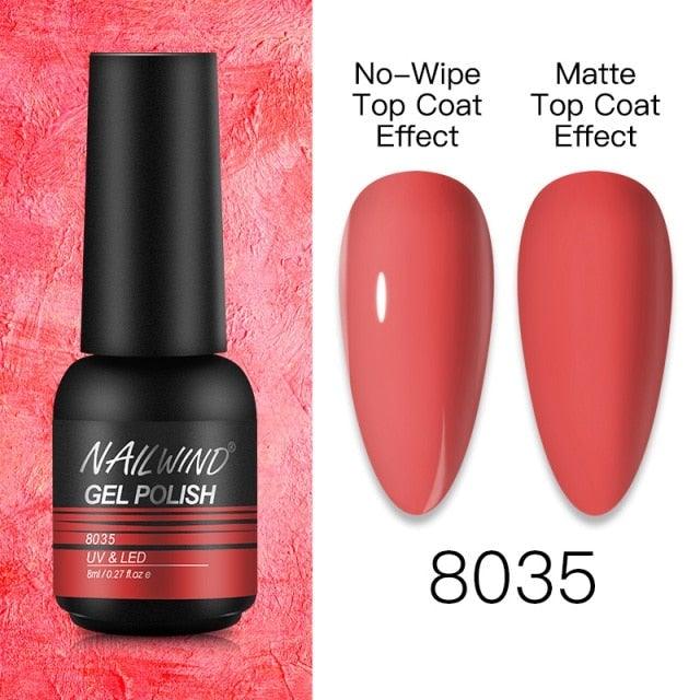 NEW TREND Modern fashion Red Gel Nail Polish For Nails Permanent UV LED 8ml Matte Glossy High Quality Fashion Design For Women and Ladies