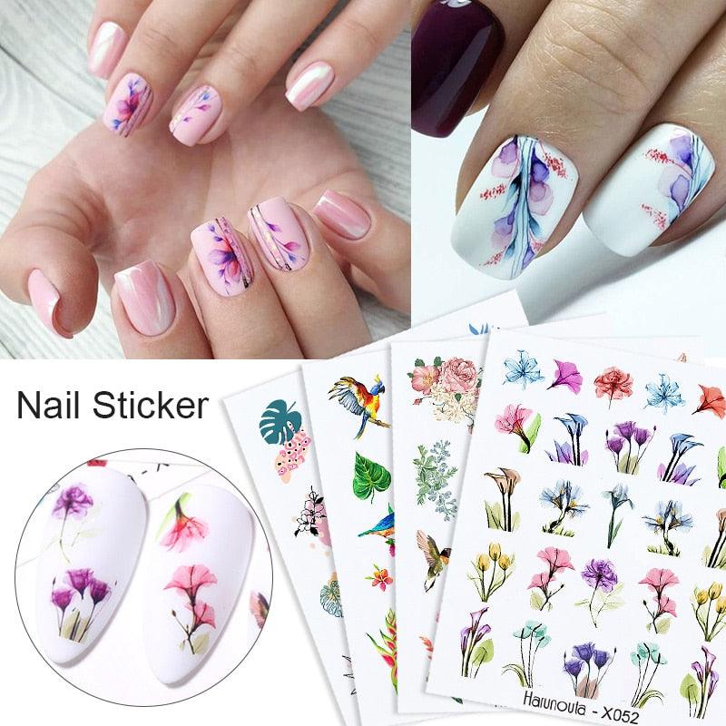Nails Sticker Nail Art Decorations Flowers Leaves Decals Water Transfer Sliders Woman Face Fruit Foil Manicures Wraps Water Transfer Nail Decals Sticker For Pretty Girl Self-Adhesive Nail Decals Designer Nail Stickers for Acrylic Decal