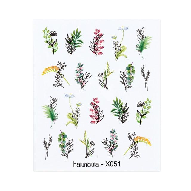 Nails Sticker Nail Art Decorations Flowers Leaves Decals Water Transfer Sliders Woman Face Fruit Foil Manicures Wraps Water Transfer Nail Decals Sticker For Pretty Girl Self-Adhesive Nail Decals Designer Nail Stickers for Acrylic Decal