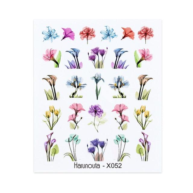 Nails Sticker Nail Art Decorations Flowers Leaves Decals Water Transfer Sliders Woman Face Fruit Foil Manicures Wraps Water Transfer Nail Decals Sticker For Pretty Girl Self-Adhesive Nail Decals Designer Nail Stickers for Acrylic Decal
